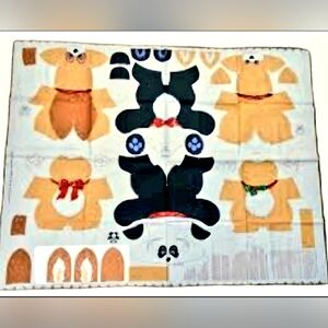 Vintage 1992 Petables Cut & Sew Puppy Kitten & Panda Bear Stuffed Animal Panel